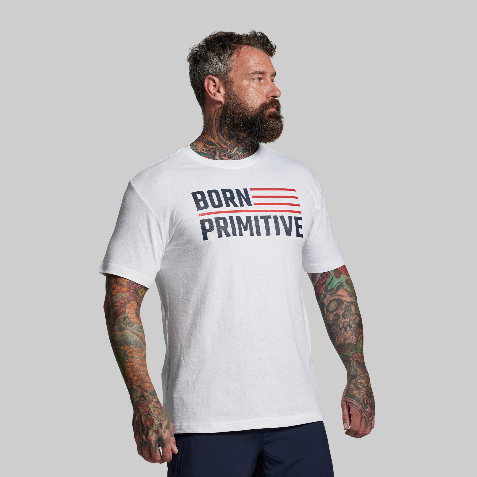 BP Flag Tee (White/Red)