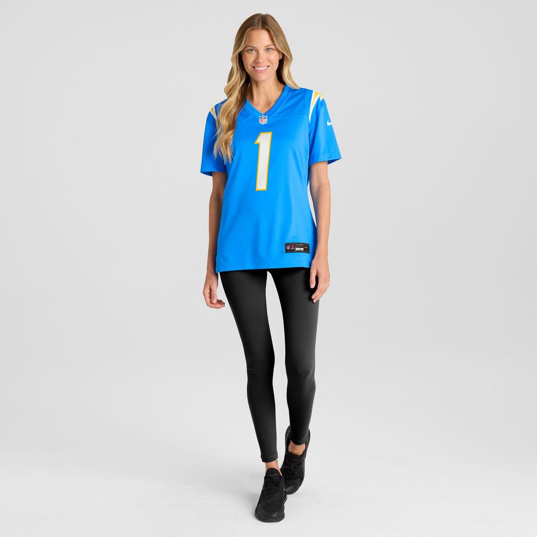 Number 1 Bride Los Angeles Chargers Nike Women's Game Jersey - Powder Blue