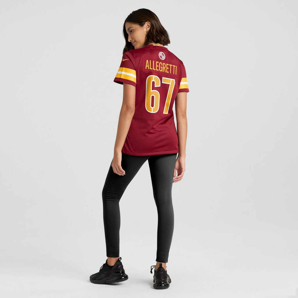 Nick Allegretti Washington Commanders Nike Women's  Game Jersey -  Burgundy