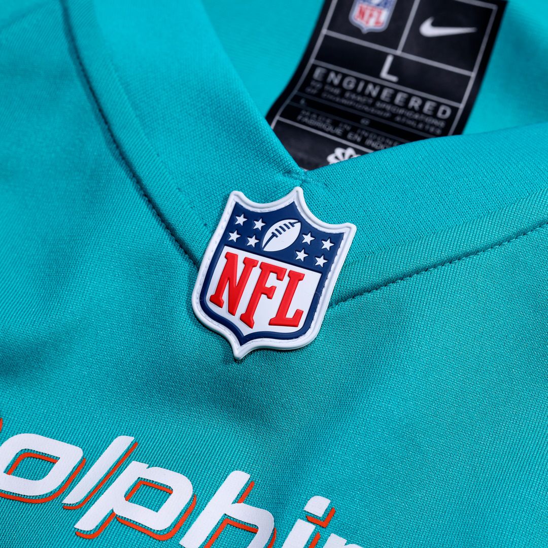 Chris Johnson Miami Dolphins Nike 2026 NFL Draft First Round Pick No. 27 Team Game Jersey - Aqua