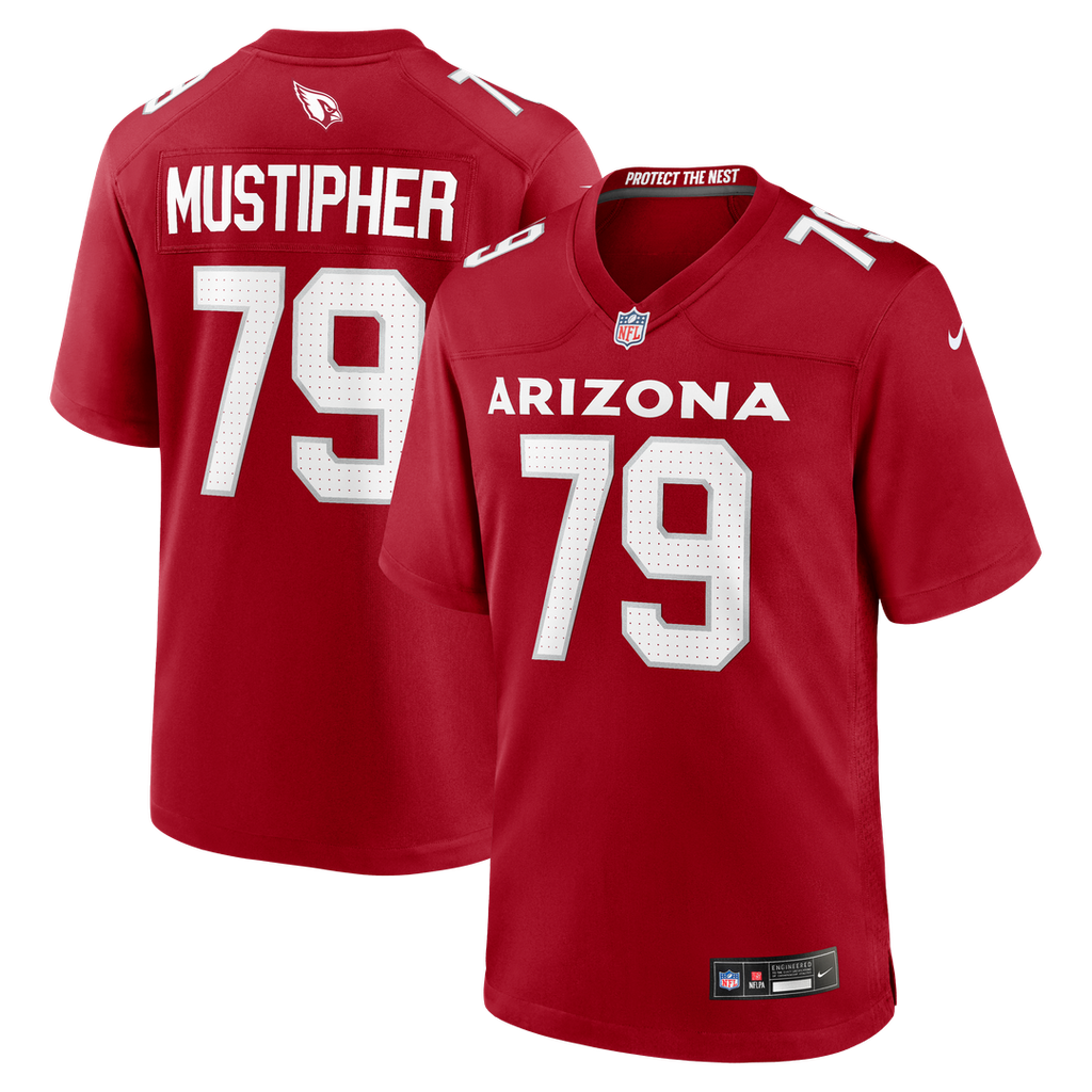 PJ Mustipher Arizona Cardinals Nike Team Game Jersey -  Cardinal