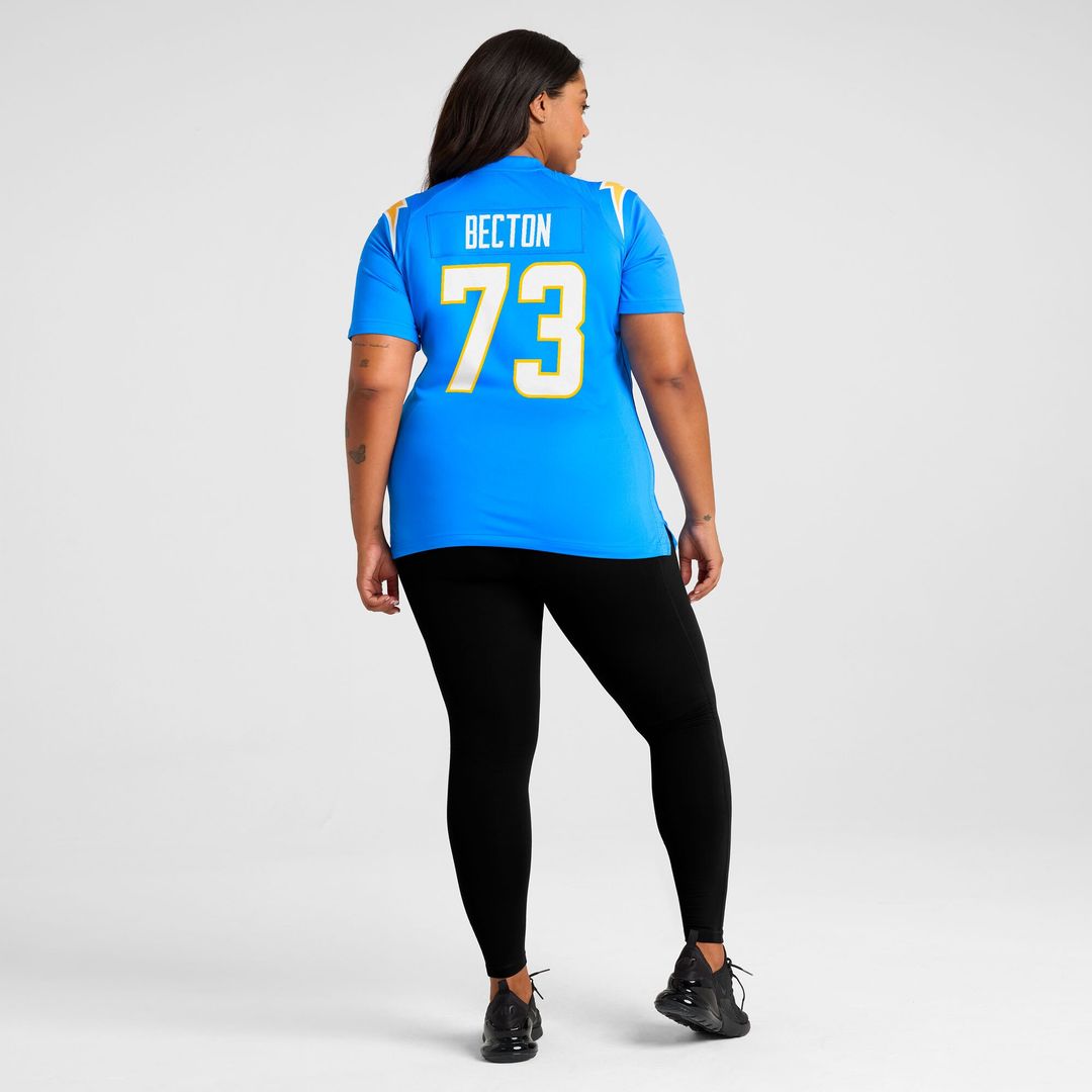 Mekhi Becton Los Angeles Chargers Nike Women's Team Game Jersey -  Powder Blue